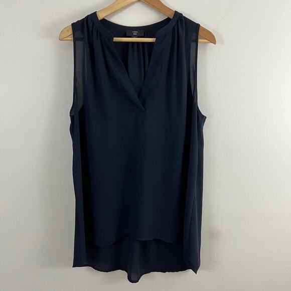 J. Crew 365 Sleeveless Open V Neck Top Blouse Tank Women Size LT Large Tall - Picture 5 of 10
